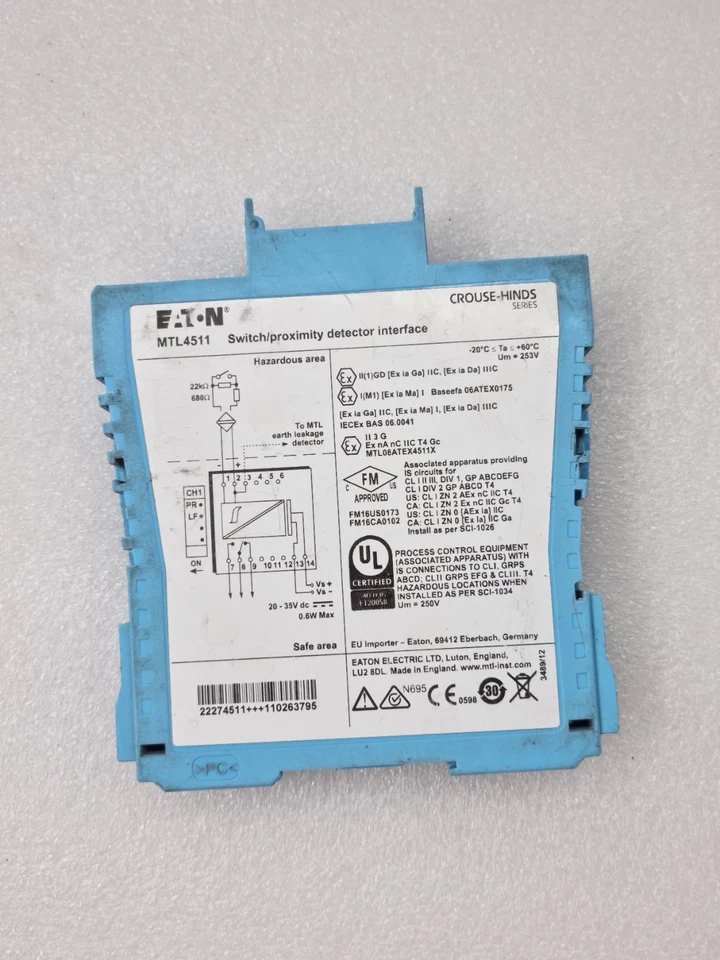 EATON MTL4511 SWITCH/PROXIMITY DETECTOR INTERFACE